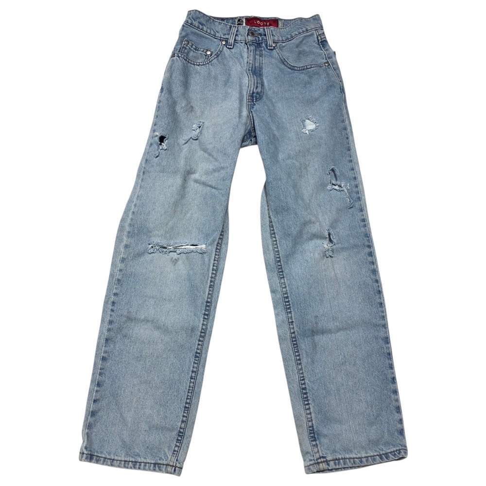 Levi's Silvertab Loose Fit Student Jeans Light Wash Distressed Denim W27 L30‎